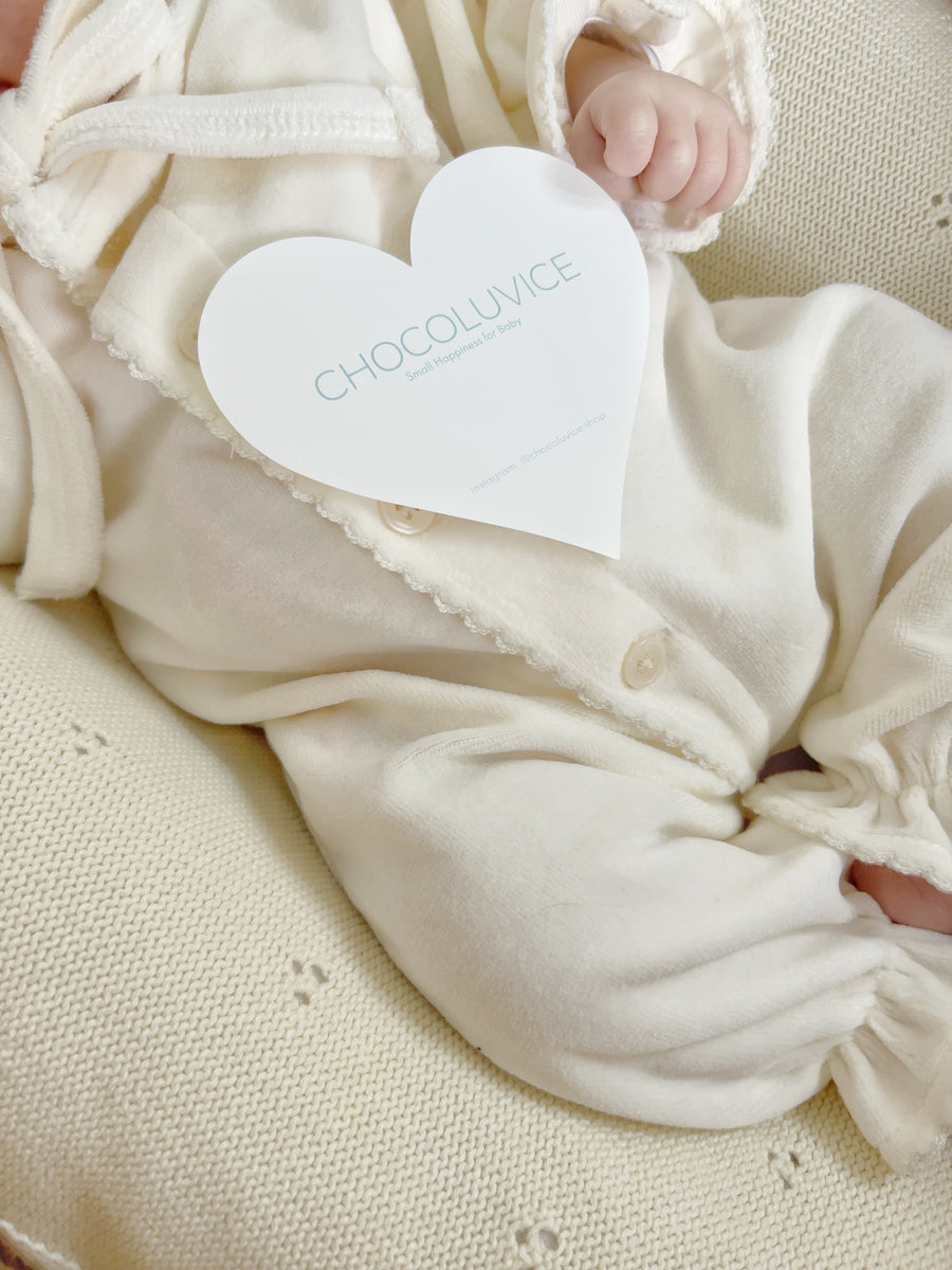 【monbebe】 ベロアスノーグローリーロンパース