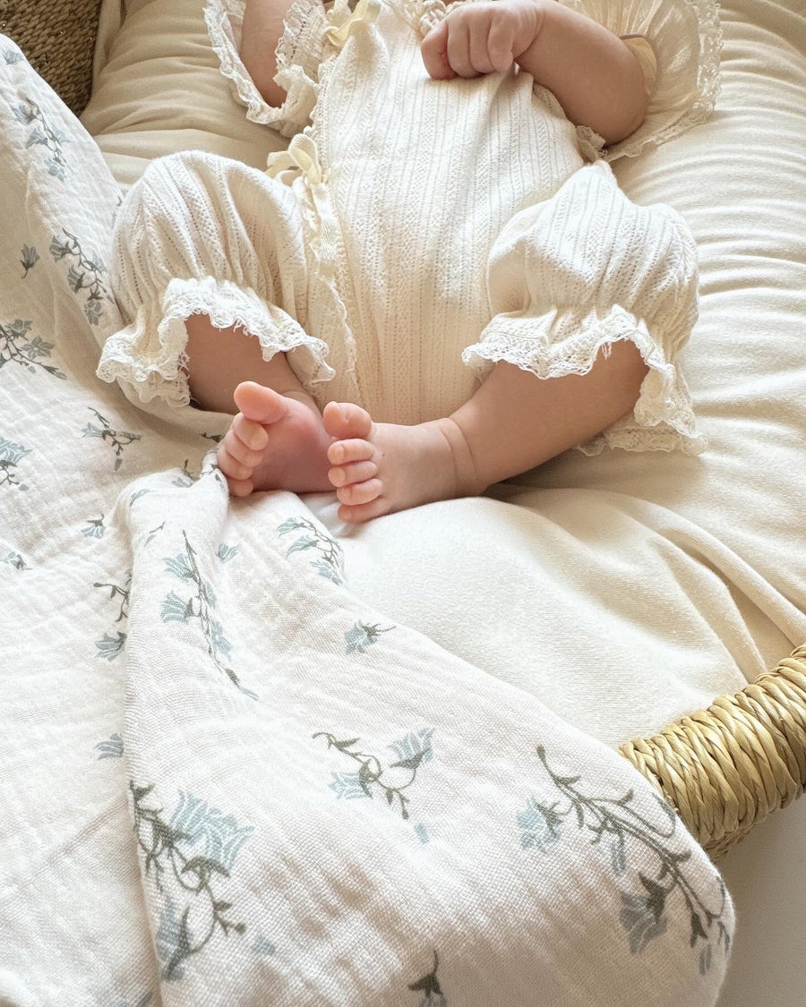 即納【garbo&friends】(ガルボアンドフレンズ）Bluebell Swaddle Muslin Blanket