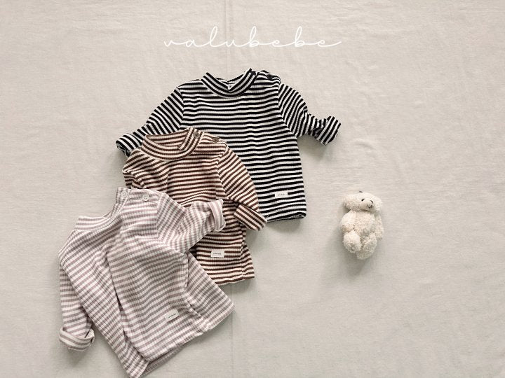 【valubebe】 Striped half-neck tee (bebe, kids)