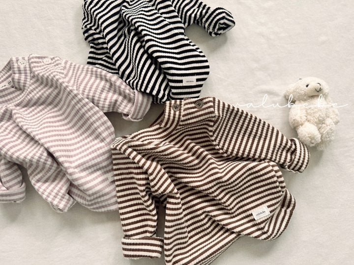 【valubebe】 Striped half-neck tee (bebe, kids)