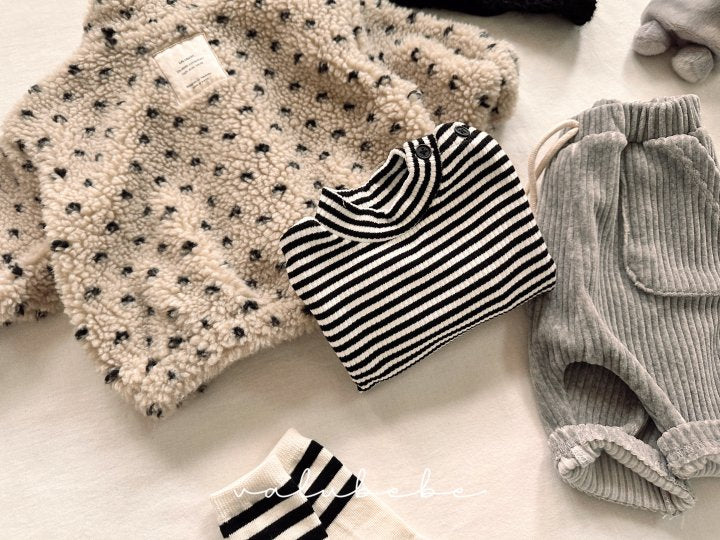 【valubebe】 Striped half-neck tee (bebe, kids)