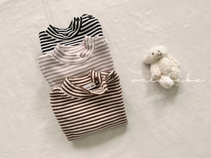 【valubebe】 Striped half-neck tee (bebe, kids)