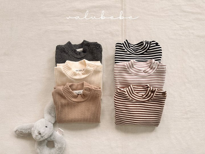 【valubebe】 Striped half-neck tee (bebe, kids)