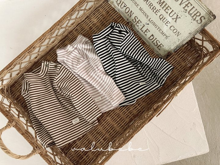 【valubebe】 Striped half-neck tee (bebe, kids)