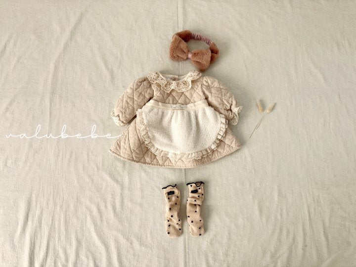 【valubebe】 Dot Collar Quilted One Piece (Bebe)