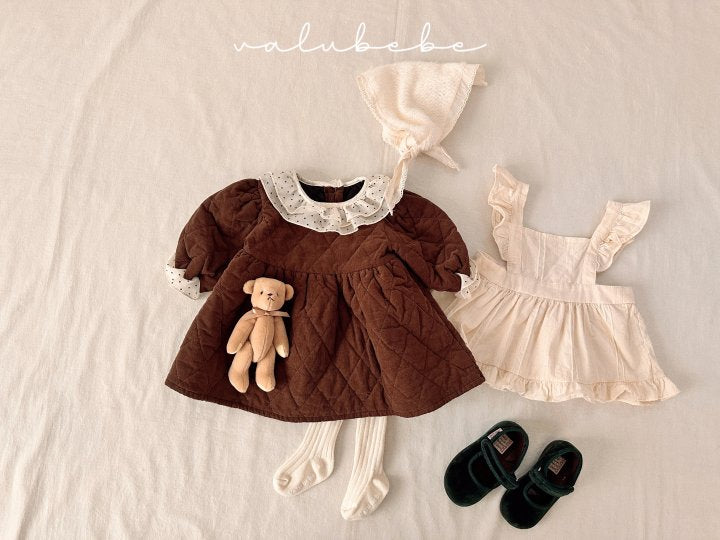 【valubebe】 Dot Collar Quilted One Piece (Bebe)