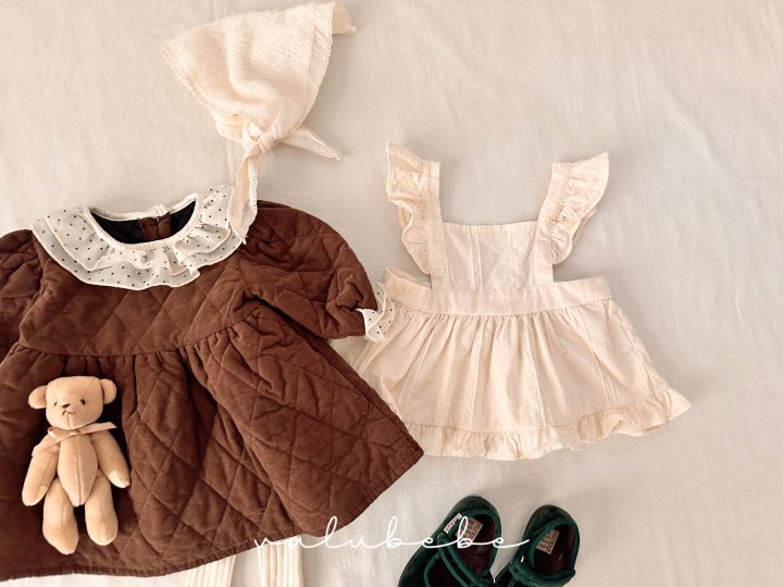 【valubebe】 Dot Collar Quilted One Piece (Bebe)