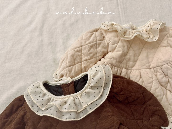 【valubebe】 Dot Collar Quilted One Piece (Bebe)
