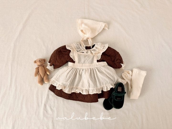 【valubebe】 Dot Collar Quilted One Piece (Bebe)