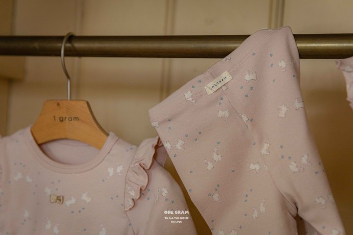 【one gram】 Bunny top and bottom set  ※クーポン使用で表示価格よりさらに10%OFF！9月30日（火）23：59まで！クーポンコード：spt10