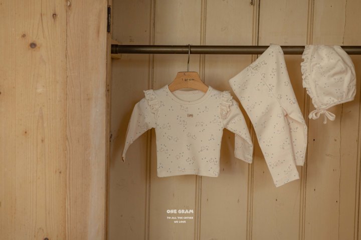 【one gram】 Bunny top and bottom set  ※クーポン使用で表示価格よりさらに10%OFF！9月30日（火）23：59まで！クーポンコード：spt10