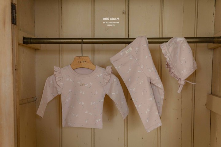 【one gram】 Bunny top and bottom set  ※クーポン使用で表示価格よりさらに10%OFF！9月30日（火）23：59まで！クーポンコード：spt10