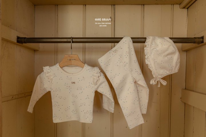 【one gram】 Bunny top and bottom set  ※クーポン使用で表示価格よりさらに10%OFF！9月30日（火）23：59まで！クーポンコード：spt10