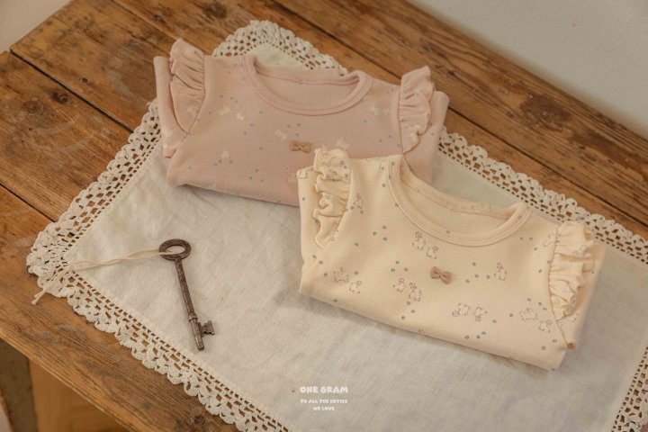 【one gram】 Bunny top and bottom set  ※クーポン使用で表示価格よりさらに10%OFF！9月30日（火）23：59まで！クーポンコード：spt10