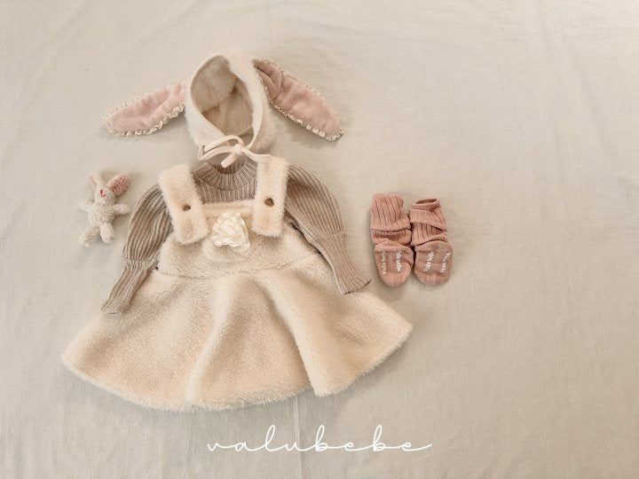 【valubebe】 Flower Dumbell overall Skirt (Bebe)