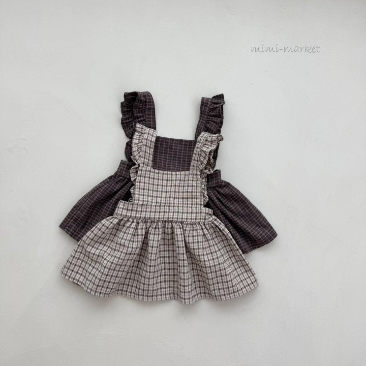 【mimi market】 Check over all rompers