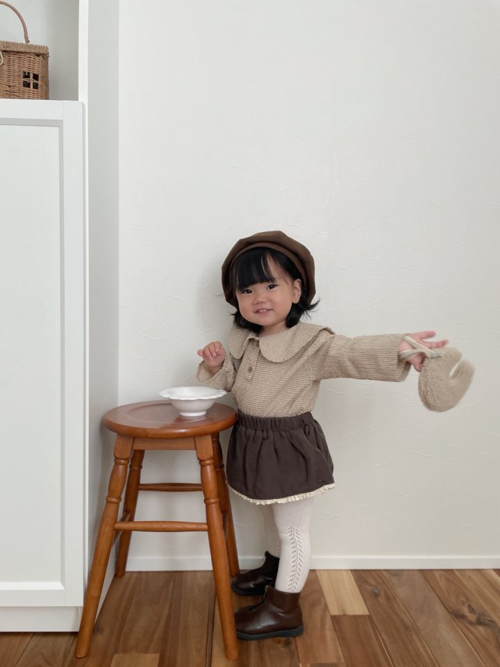 【mimi market】 Check sailor blouse