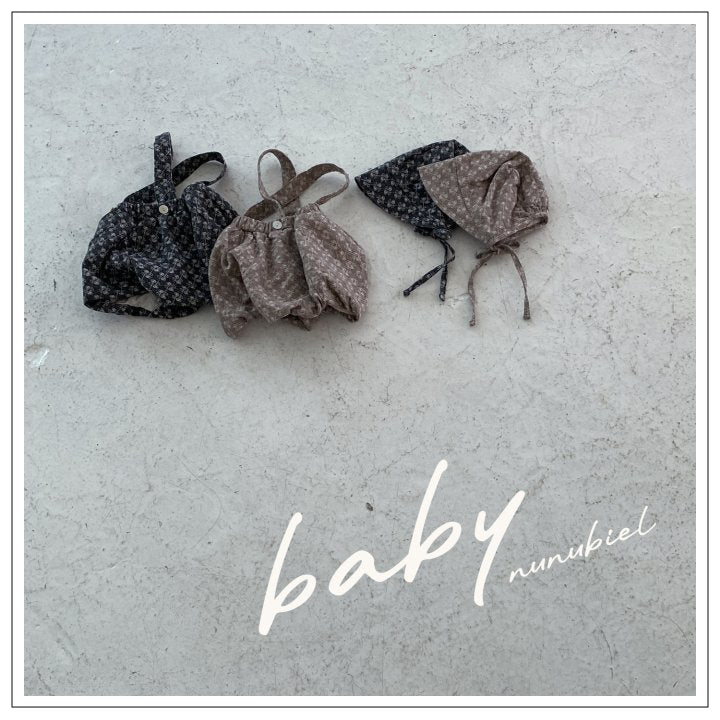 【nunubiel】 rose romper & bonnet
