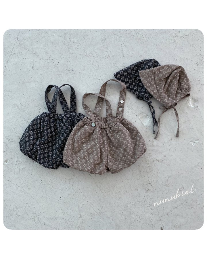 【nunubiel】 rose romper & bonnet