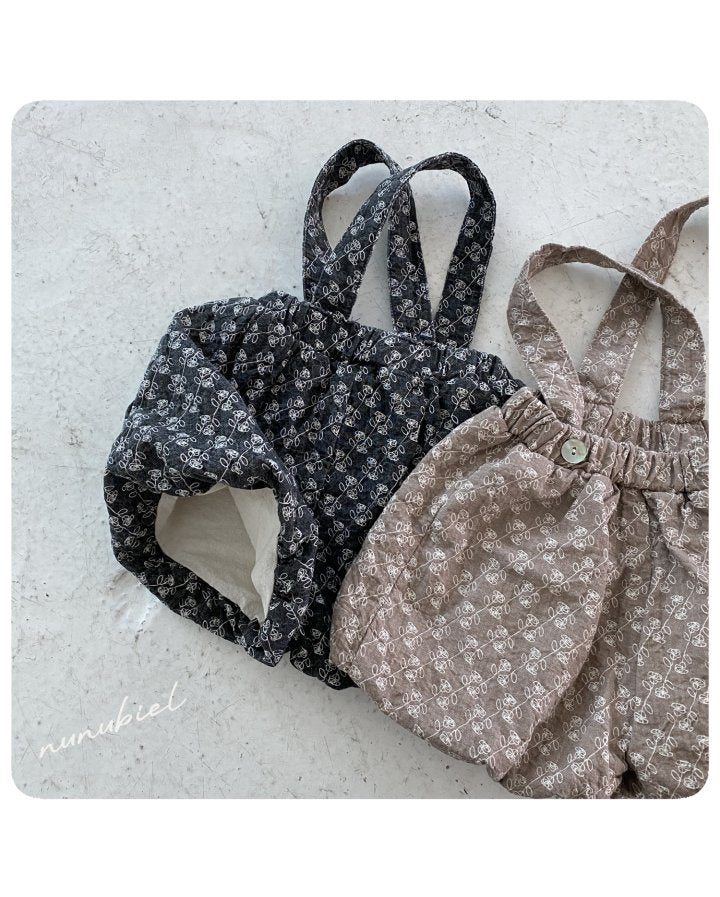 【nunubiel】 rose romper & bonnet