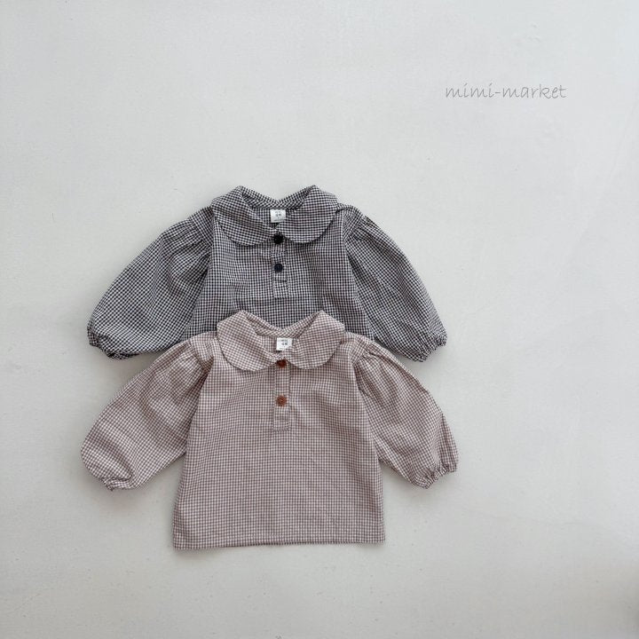 【mimi market】 Short check blouse　