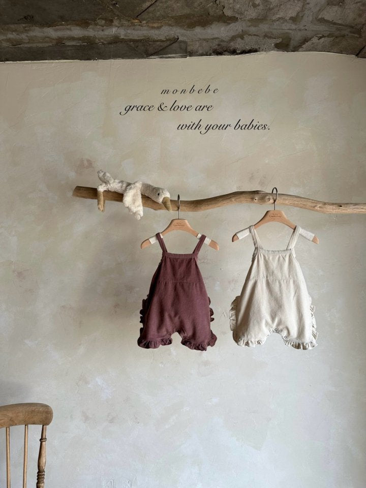 【monbebe】 Frill Golden overall Pants