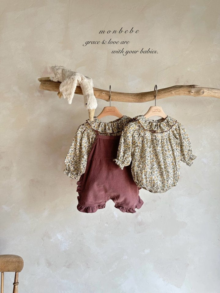 【monbebe】 Frill Golden overall Pants