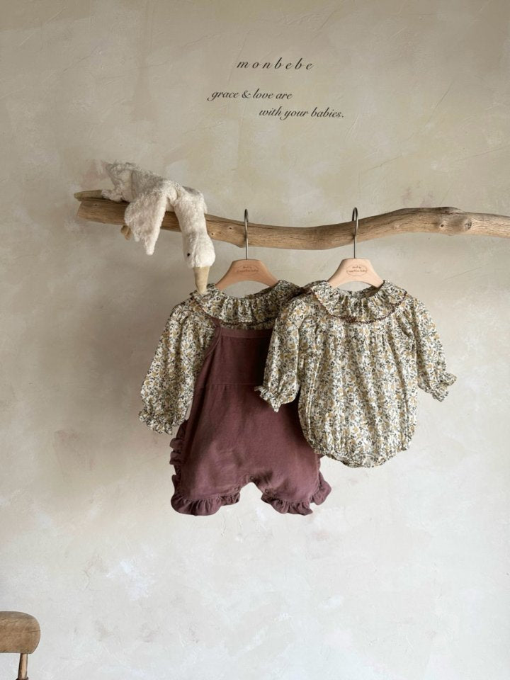 【monbebe】 Frill Golden overall Pants