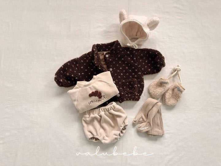 【valubebe】 Croissant Velour Man-to-Man (Bebe)