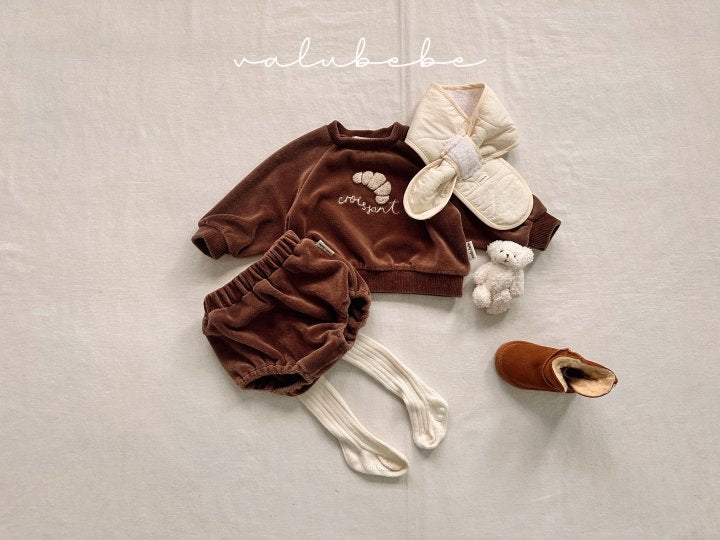 【valubebe】 Croissant Velour Man-to-Man (Bebe)