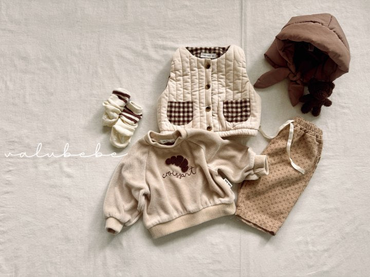 【valubebe】 Croissant Velour Man-to-Man (Bebe)