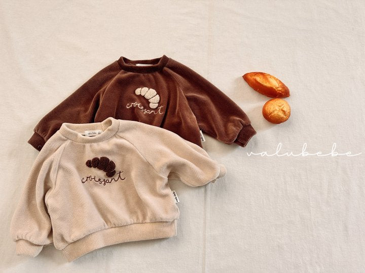 【valubebe】 Croissant Velour Man-to-Man (Bebe)