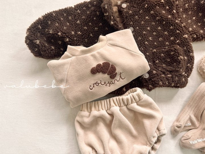 【valubebe】 Croissant Velour Man-to-Man (Bebe)