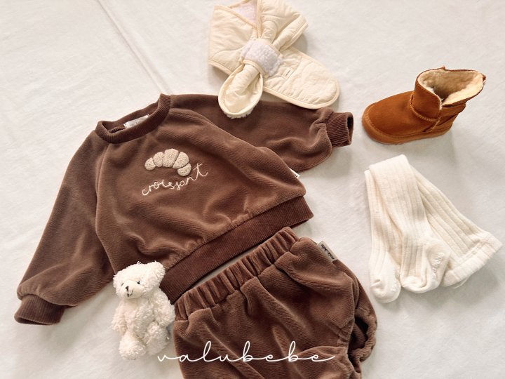 【valubebe】 Croissant Velour Man-to-Man (Bebe)