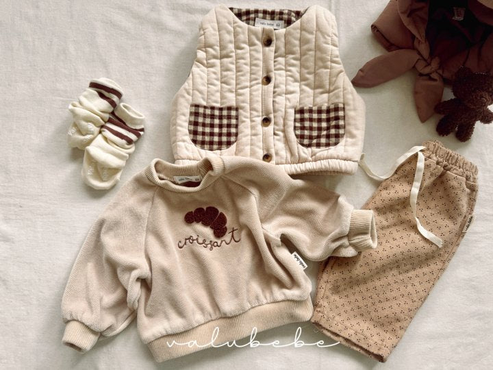 【valubebe】 Croissant Velour Man-to-Man (Bebe)