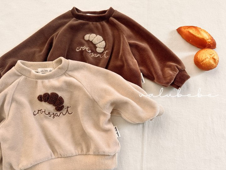【valubebe】 Croissant Velour Man-to-Man (Bebe)