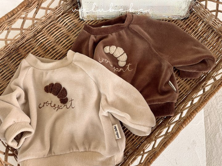 【valubebe】 Croissant Velour Man-to-Man (Bebe)