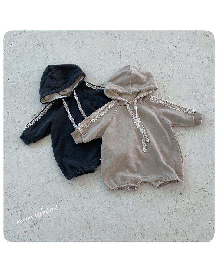 【nunubiel】 lace hood romper