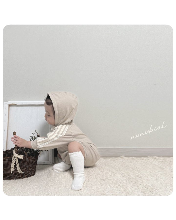 【nunubiel】 lace hood romper