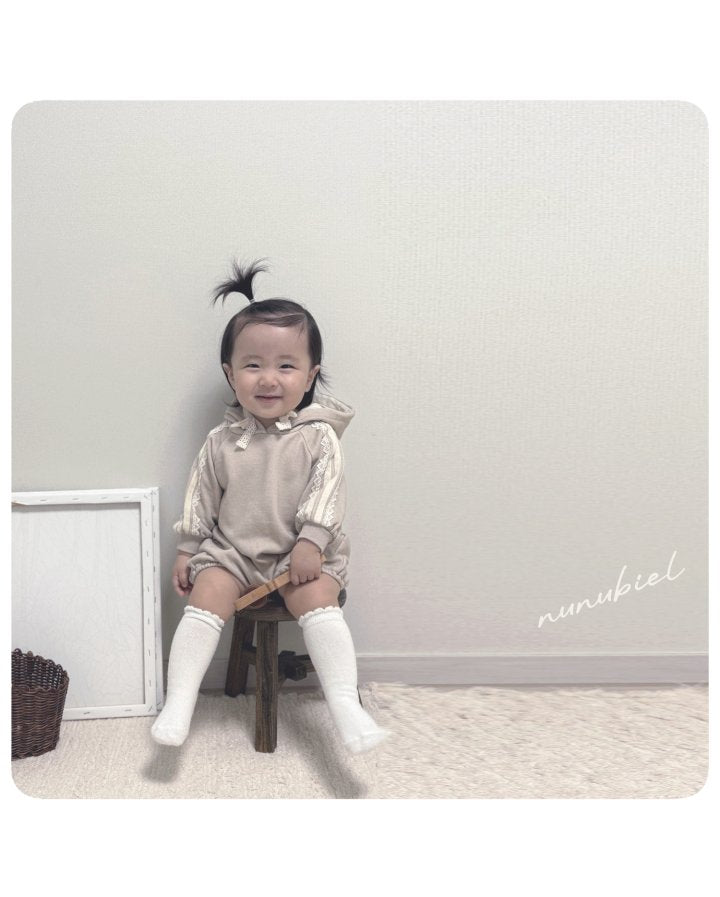 【nunubiel】 lace hood romper
