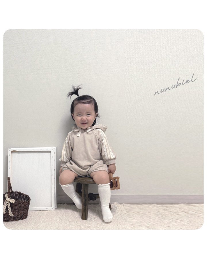 【nunubiel】 lace hood romper