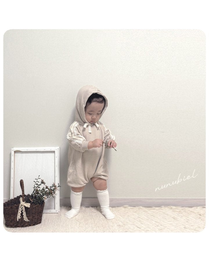 【nunubiel】 lace hood romper