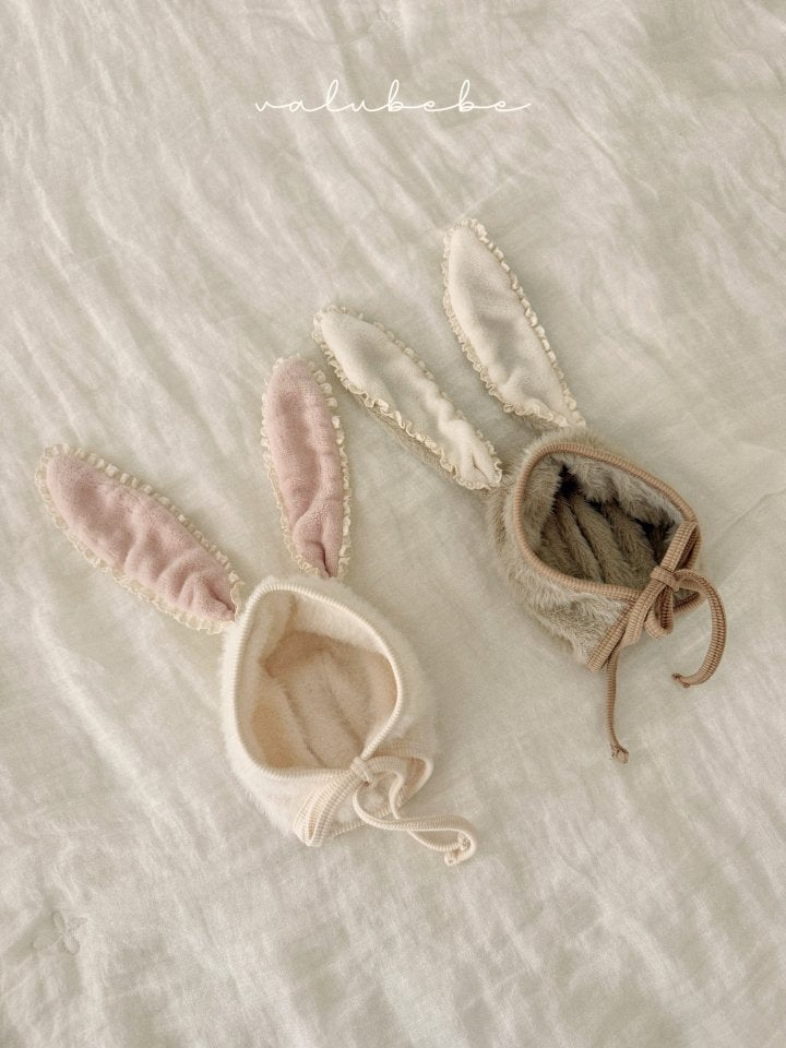 【valubebe】 Bunny Fur Bonnet Hat (Bebe)