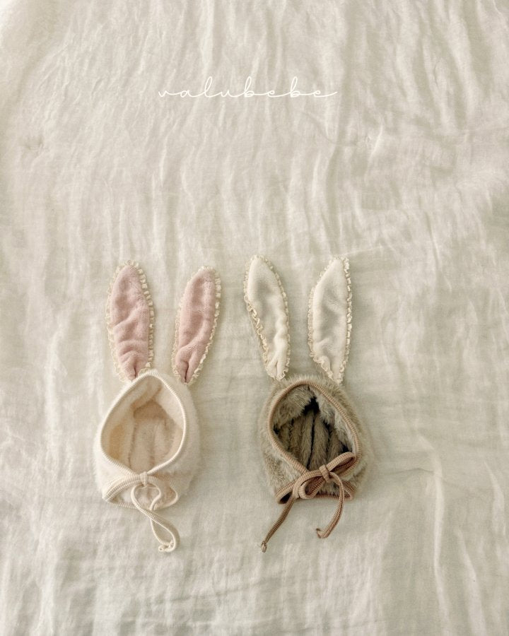 【valubebe】 Bunny Fur Bonnet Hat (Bebe)