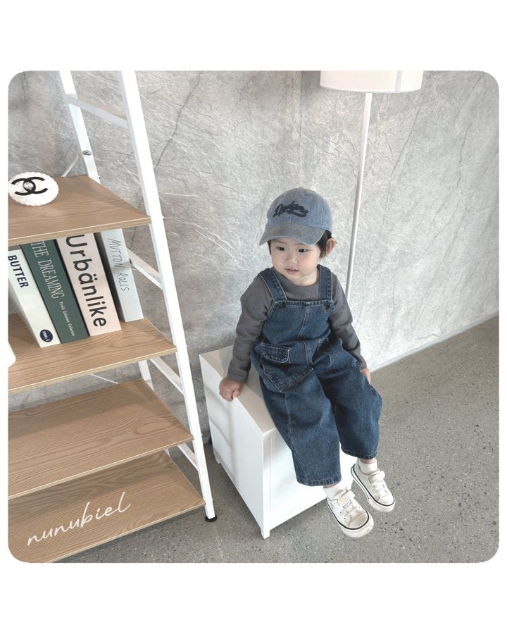 【nunubiel】 pocket denim suspender