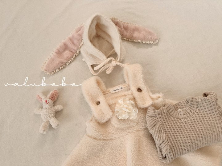 【valubebe】 Bunny Fur Bonnet Hat (Bebe)