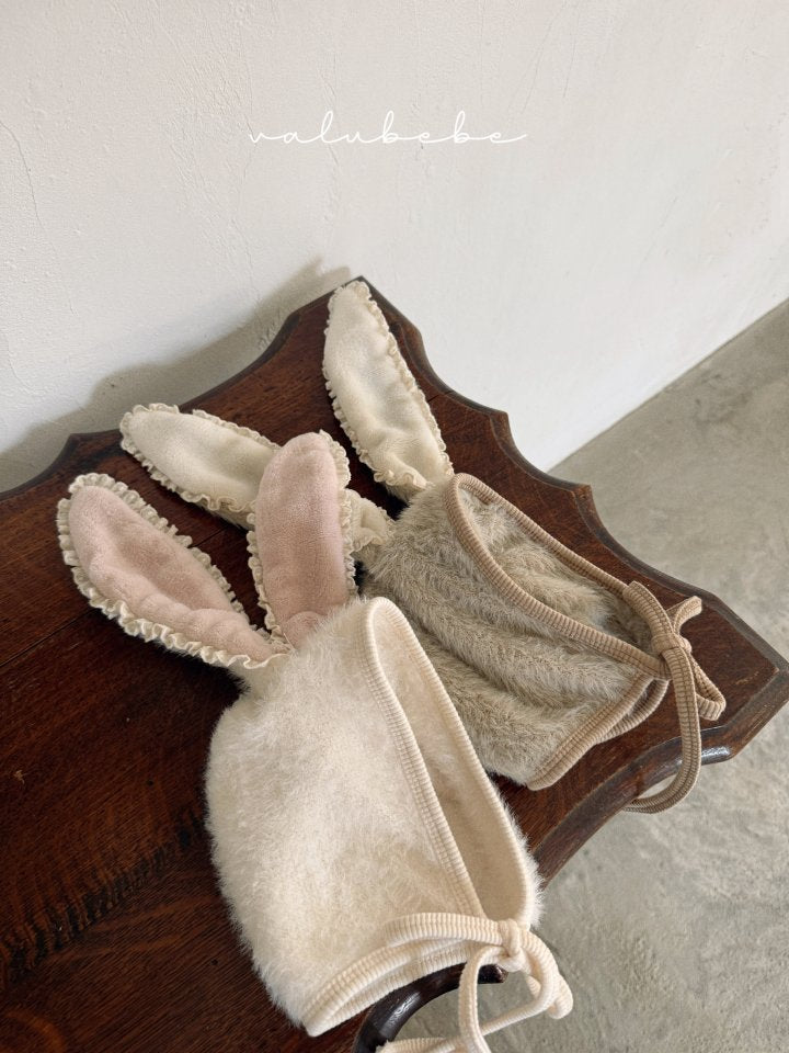 【valubebe】 Bunny Fur Bonnet Hat (Bebe)