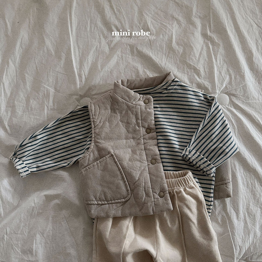 NEW【minirobe】 stripe whole garment T　