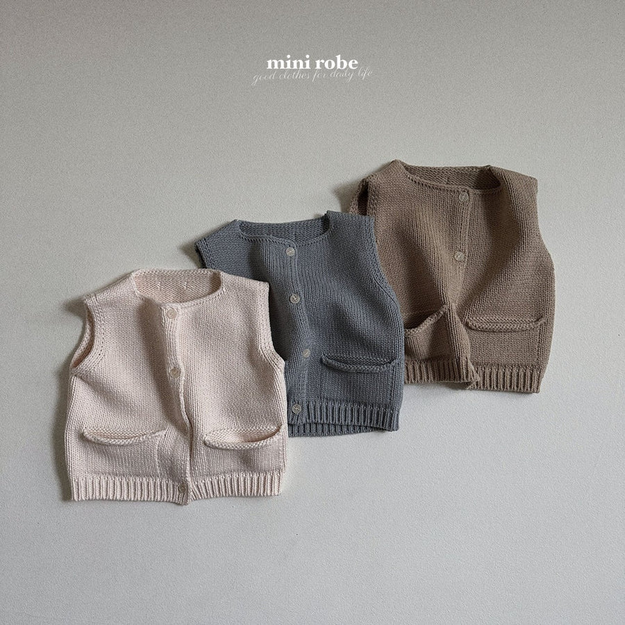 NEW【minirobe】 doldol knit vest　