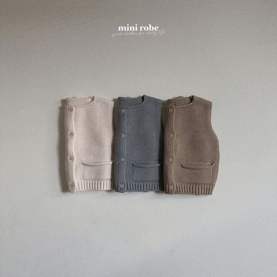 NEW【minirobe】 doldol knit vest　